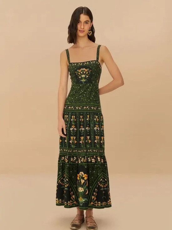 FARM Rio Dresses & Skirts - FARM Rio Flowers Arch Back Sleeveless Maxi Sundress